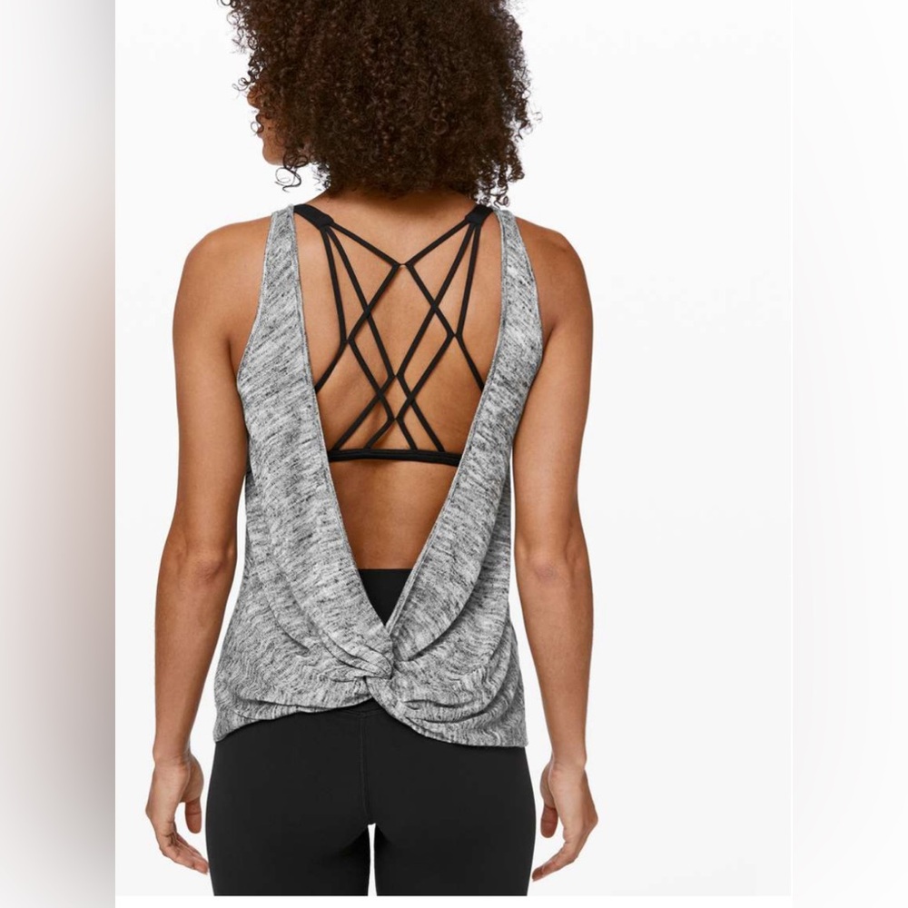 lululemon athletica Heathered Gray Open-Back Twist Tank